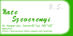 mate szeverenyi business card